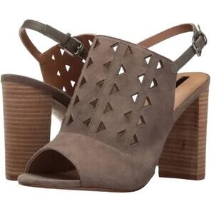 Tahari Marvel Taupe Brown Chicory Open Toe Chunky Slingback Sandals Size 10